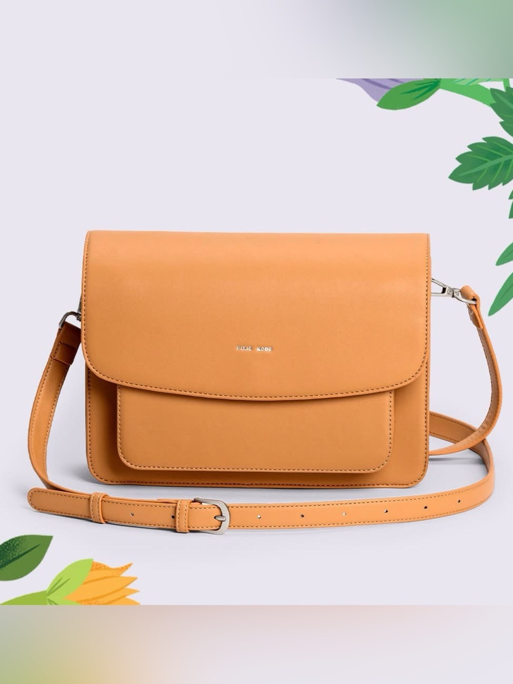 Pixie Mood Anthropologie Zoe Vegan Leather Crossbody Bag - Honey
